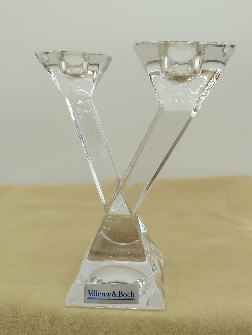 VILLEROY & BOCK CANDLEHOLDER Marked Block Style Elegant Taper Holder Mantle Deco